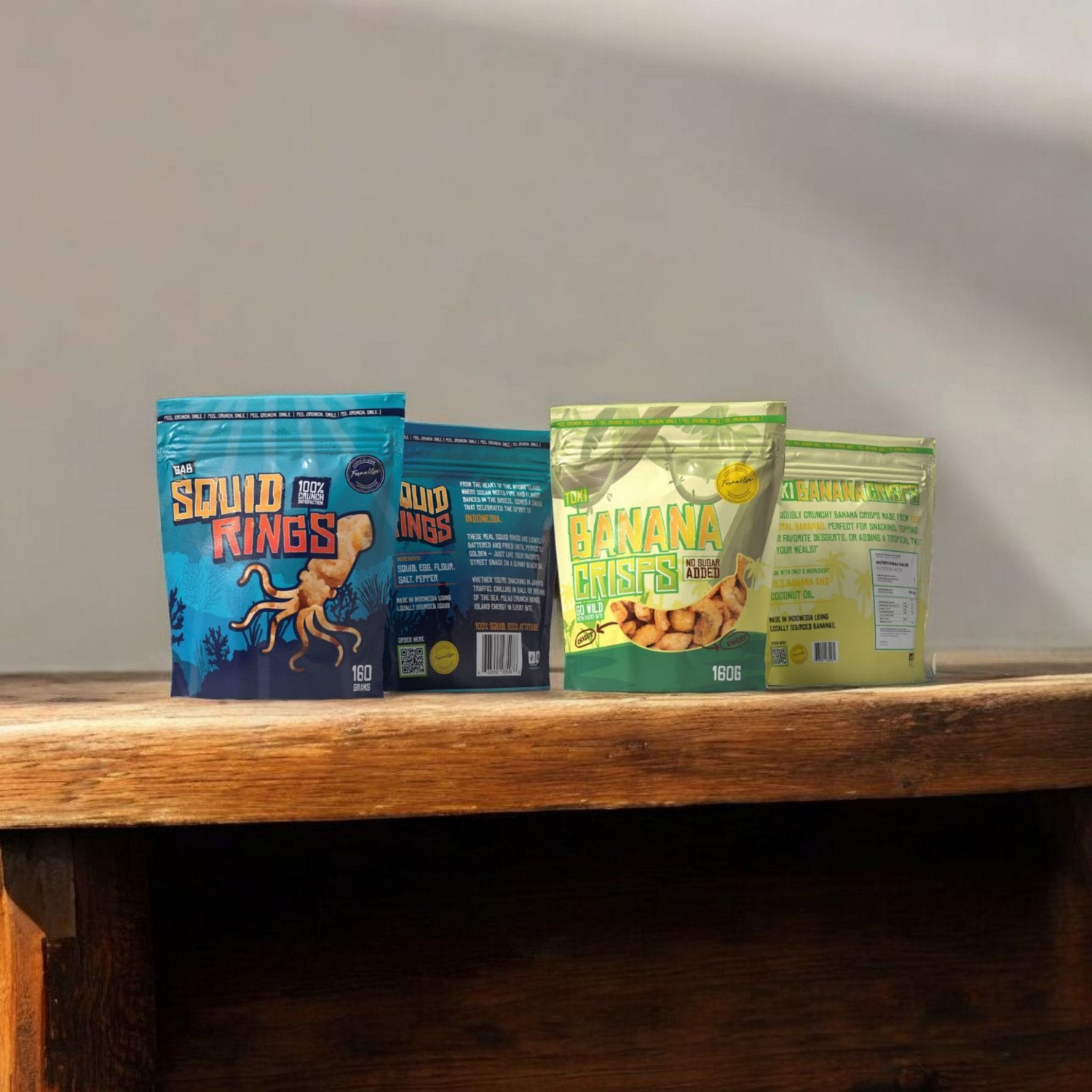 banana Crisps and Squid ring new products of Ferna USA