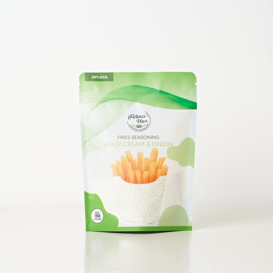 160 grams Sour Cream & Onion Fries Seasoning in stand up pouch packaging