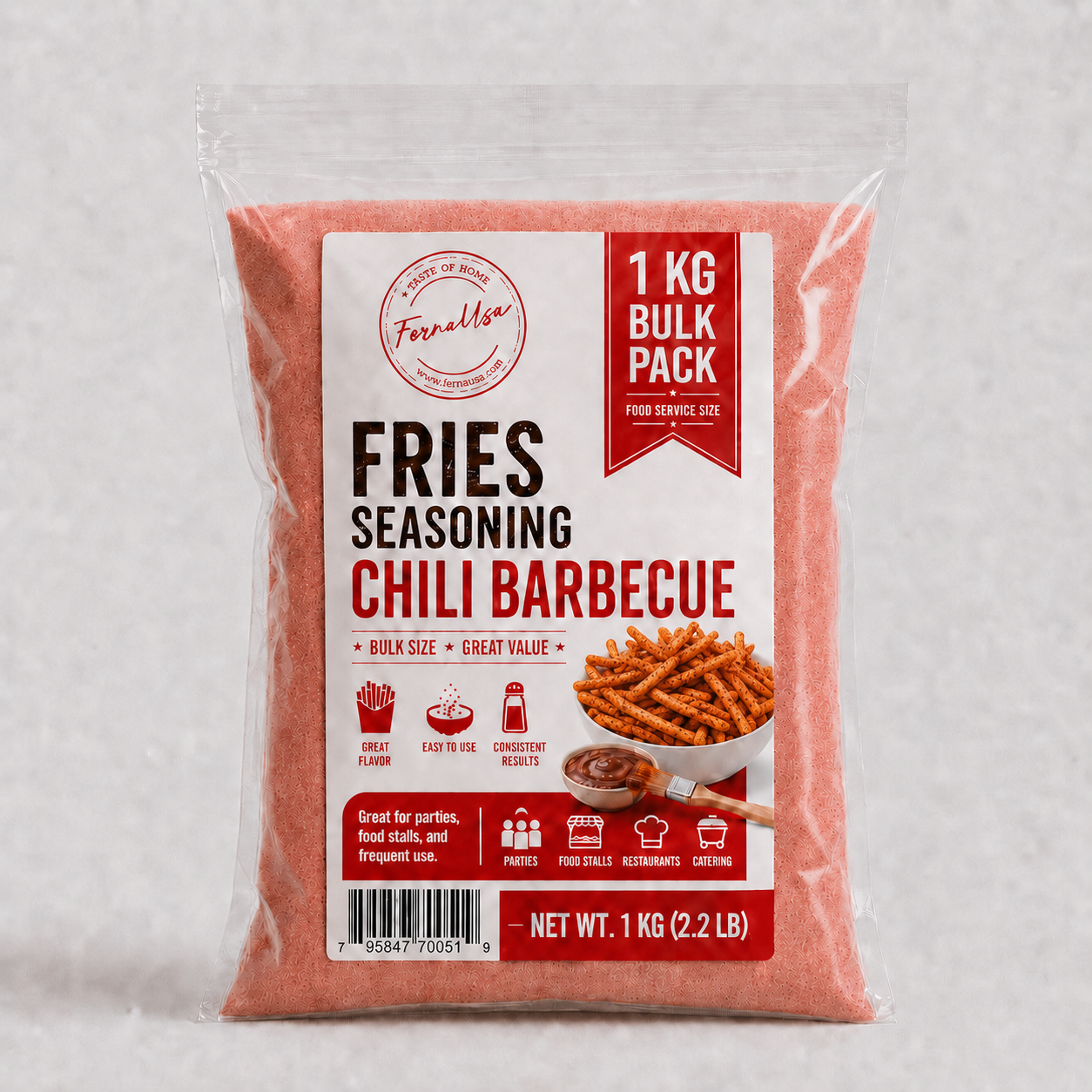 Ferna USA 1 Kg Chili Barbecue Powder resealable pouch