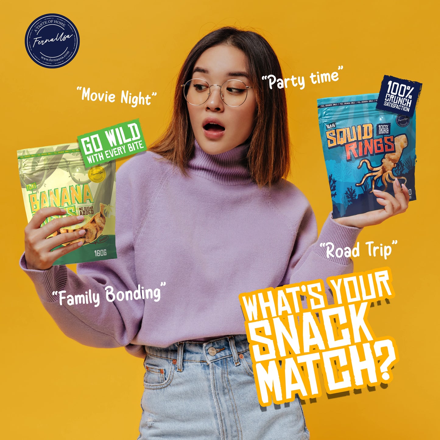 Gab Squid Rings | 160 grams Standup, Resealable Pouch