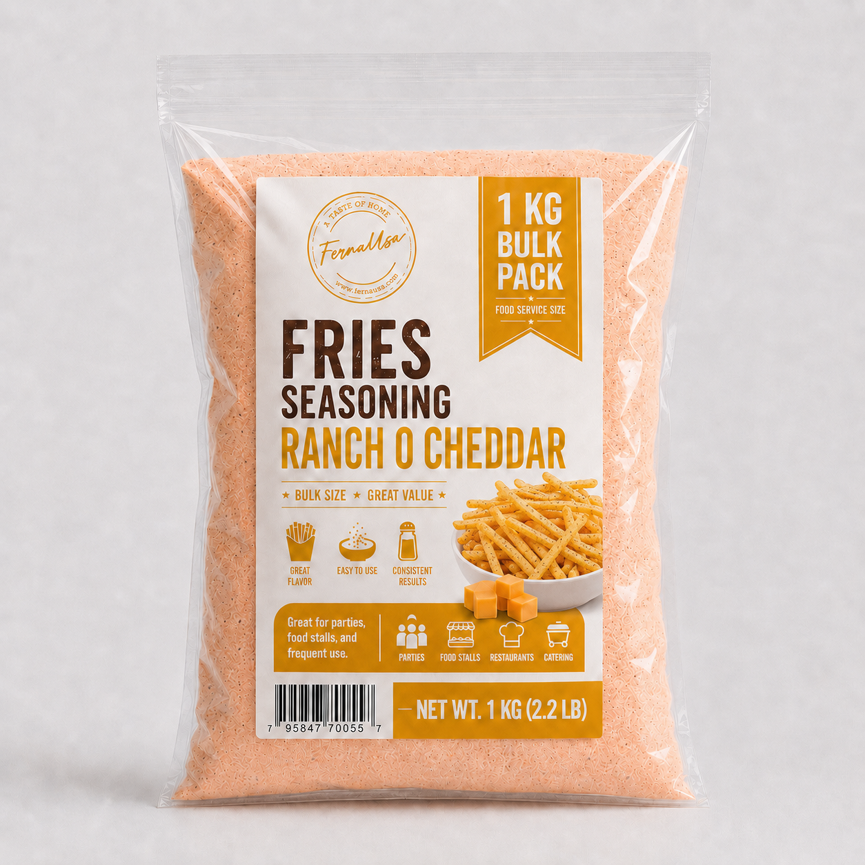 Ferna USA 1 Kg Ranch O Cheddar Powder resealable pouch